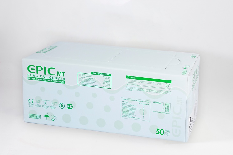 Рукавички хірургічні EPIC MT стерильні латексні без пудри, розмір 8,5